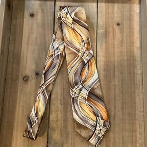 J. GARCIA 100% Silk “Emerald City” Collection 53 Gold/Brown Eclectic Tie
